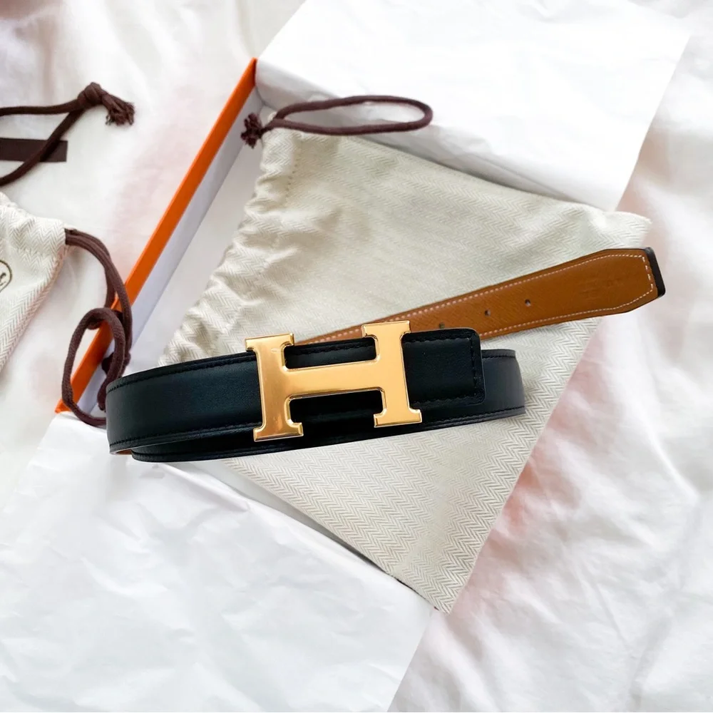 SOLD! 2024 NIB Hermes Constance 24 Belt in Noir/Gold with Gold HW - Picture 1 of 8